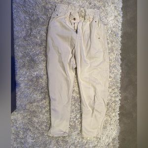 zara jeans with stretchy waistband cream